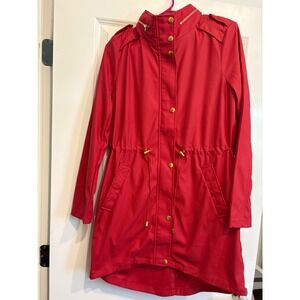 Ciao Milano CM 1969 Serena Red Drawstring Waist Anorak Jacket Womens XS NWT